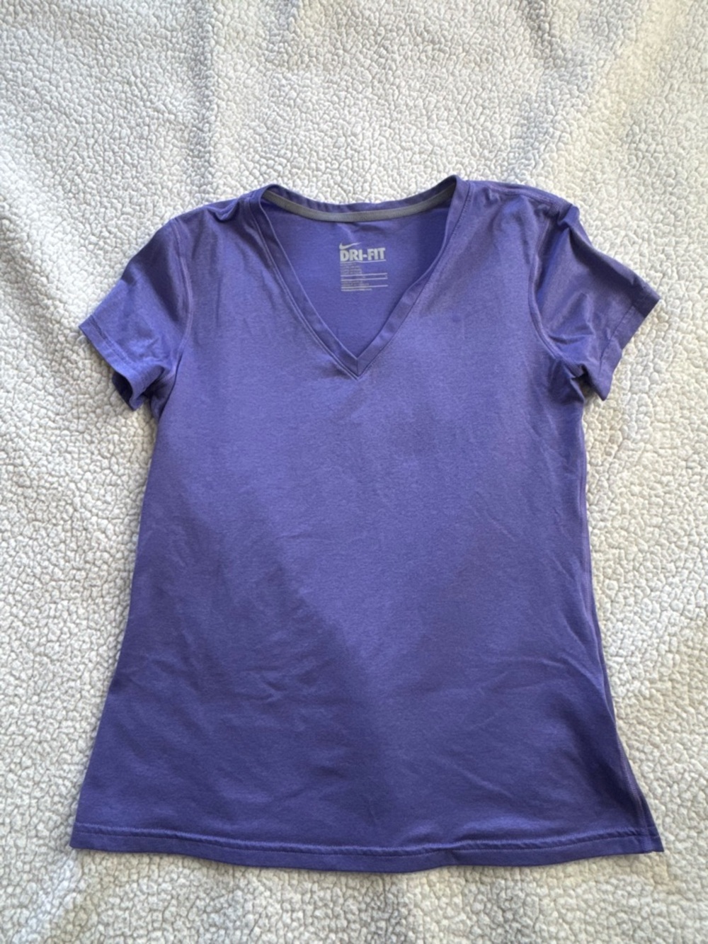 Nike Purple Short Sleeve V-Neck Dri-FIT Tee